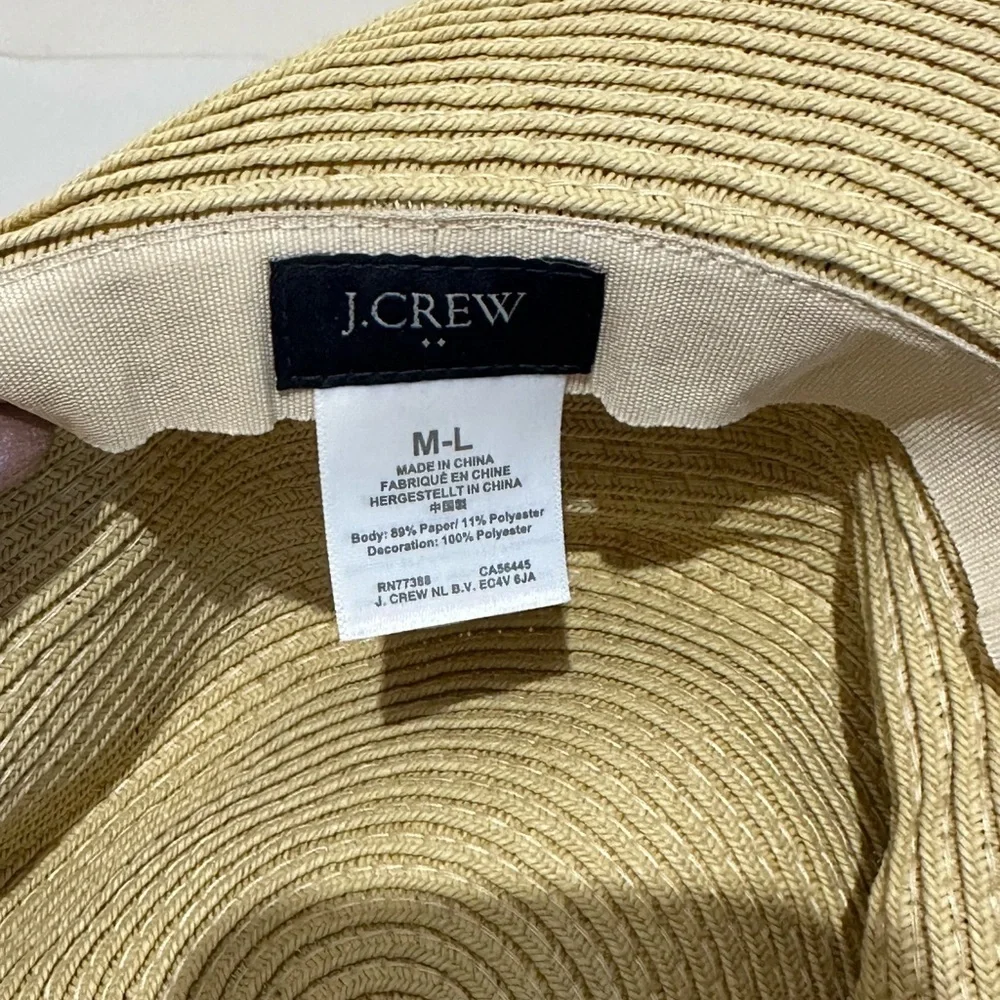 J. Crew Large Sun Beach Straw Hat Pool Swim